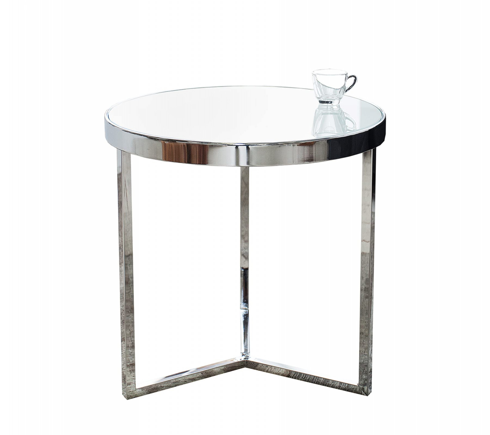 Invicta Interior Astro Design Side Table  cm Chrome / White